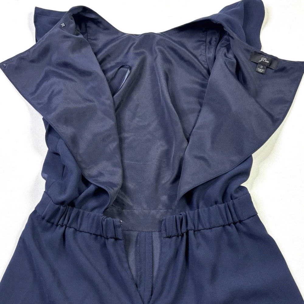 J.Crew Jumpsuit Women’s 0 Navy Sleeveless Ruffle Baggy - Picture 11 of 13